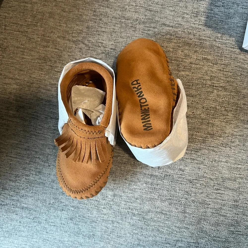 Brown Leather Infant Booties